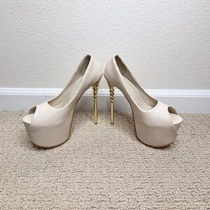 She&IN Nude Platform Heels